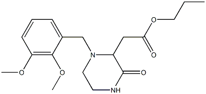 propyl 2-[1-(2,3-dimethoxybenzyl)-3-oxo-2-piperazinyl]acetate Struktur