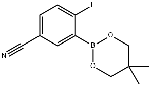 3-(5,5-Dimethyl-1,3,2-dioxaborinan-2-yl)-4-fluorobenzonitrile Struktur