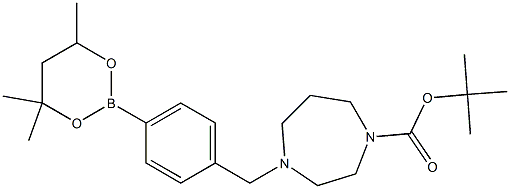 tert-Butyl 4-[4-(4,4,6-trimethyl-1,3,2-dioxaborinan-2-yl)benzyl]-1,4-diazepane-1-carboxylate Struktur