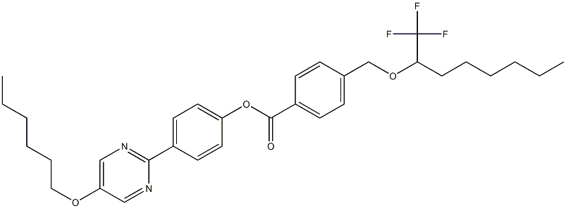 4-[[1-(Trifluoromethyl)heptyl]oxymethyl]benzoic acid 4-[5-(hexyloxy)pyrimidin-2-yl]phenyl ester Struktur