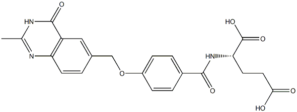 (S)-2-[4-[[(3,4-Dihydro-2-methyl-4-oxoquinazolin)-6-yl]methoxy]benzoylamino]glutaric acid Struktur