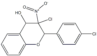 3-Chloro-3,4-dihydro-4-hydroxy-3-nitro-2-(4-chlorophenyl)-2H-1-benzopyran Struktur