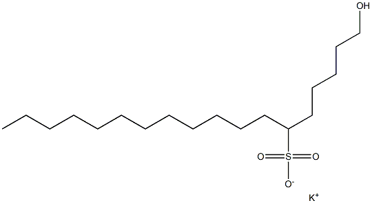 1-Hydroxyoctadecane-6-sulfonic acid potassium salt Struktur