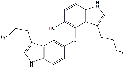 4-[[3-(2-Aminoethyl)-1H-indol-5-yl]oxy]-3-(2-aminoethyl)-5-hydroxy-1H-indole Struktur