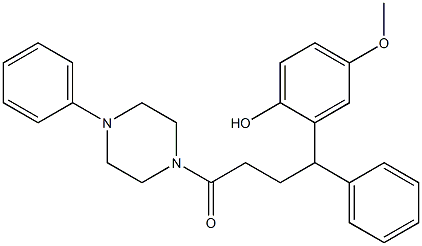 1-[4-(2-Hydroxy-5-methoxyphenyl)-4-phenylbutyryl]-4-phenylpiperazine Struktur