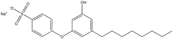 3'-Hydroxy-5'-octyl[oxybisbenzene]-4-sulfonic acid sodium salt Struktur