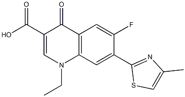 1,4-Dihydro-1-ethyl-4-oxo-6-fluoro-7-(4-methylthiazol-2-yl)quinoline-3-carboxylic acid Struktur