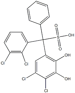 (2,3-Dichlorophenyl)(3,4-dichloro-5,6-dihydroxyphenyl)phenylmethanesulfonic acid Struktur