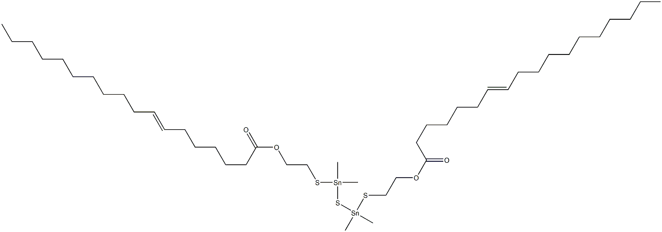 Bis[dimethyl[[2-(6-heptadecenylcarbonyloxy)ethyl]thio]stannyl] sulfide Struktur