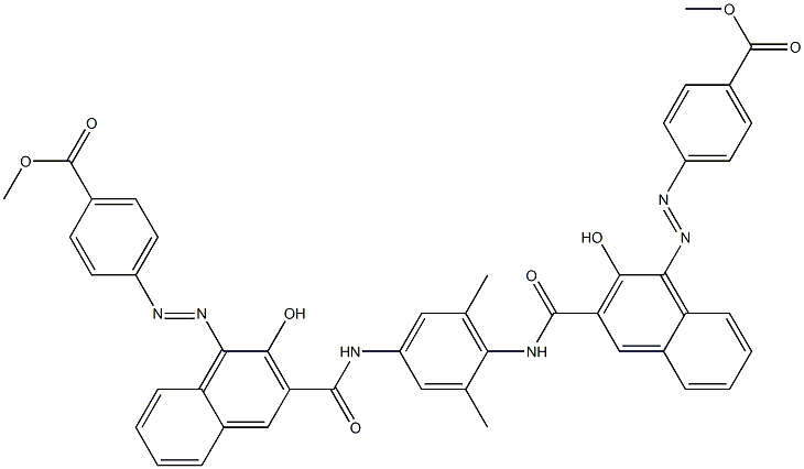 N,N'-(2,6-Dimethyl-1,4-phenylene)bis[4-[[4-(methoxycarbonyl)phenyl]azo]-3-hydroxy-2-naphthalenecarboxamide] Struktur