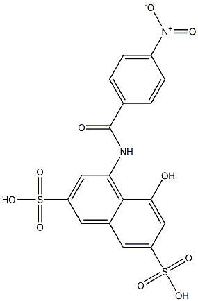 8-Hydroxy-1-(4-nitrobenzoylamino)-3,6-naphthalenedisulfonic acid Struktur