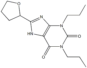 1,3-Dipropyl-8-[(tetrahydrofuran)-2-yl]xanthine Struktur