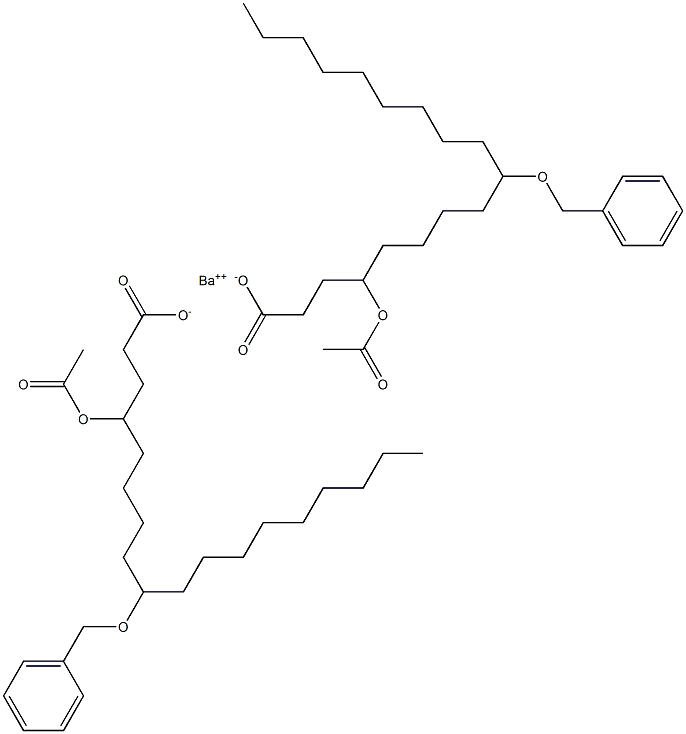 Bis(9-benzyloxy-4-acetyloxystearic acid)barium salt Struktur