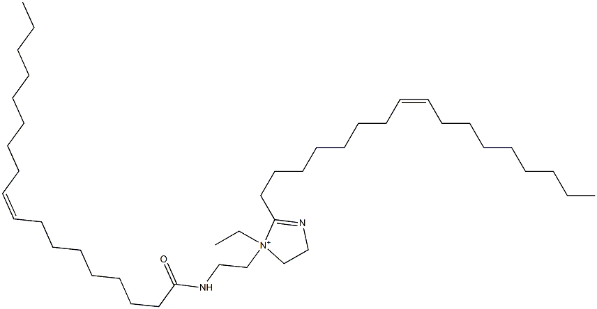 1-Ethyl-2-[(Z)-8-heptadecenyl]-4,5-dihydro-1-[2-[[(Z)-1-oxo-9-octadecenyl]amino]ethyl]-1H-imidazol-1-ium Struktur