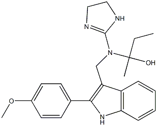 2-[N-(2-Imidazolin-2-yl)-N-[[2-(4-methoxyphenyl)-1H-indol-3-yl]methyl]amino]-2-butanol Struktur