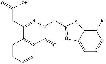 3-[(7-Bromo-2-benzothiazolyl)methyl]-3,4-dihydro-4-oxophthalazine-1-acetic acid Struktur