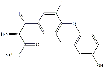 (2R,3R)-2-Amino-3-[4-(4-hydroxyphenoxy)-3,5-diiodophenyl]-3-iodopropanoic acid sodium salt Struktur