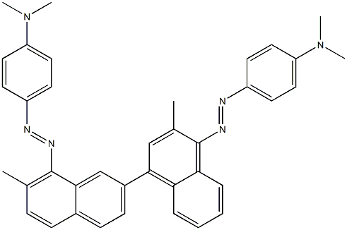 4,4'-Bis(4-dimethylaminophenylazo)-3,3'-dimethyl-1,6'-binaphthalene Struktur