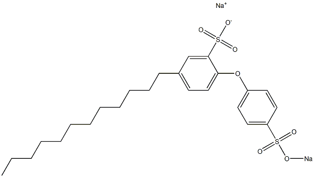 2-[4-(Sodiooxysulfonyl)phenoxy]-5-dodecylbenzenesulfonic acid sodium salt Struktur