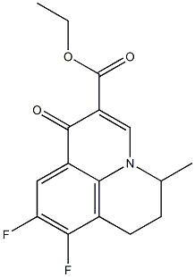 7,8-Difluoro-5,6-dihydro-4-methyl-1-oxo-4H-3a-aza-1H-phenalene-2-carboxylic acid ethyl ester Struktur