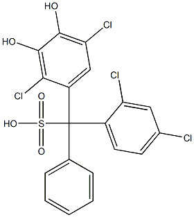 (2,4-Dichlorophenyl)(2,5-dichloro-3,4-dihydroxyphenyl)phenylmethanesulfonic acid Struktur