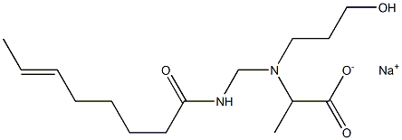 2-[N-(3-Hydroxypropyl)-N-(6-octenoylaminomethyl)amino]propionic acid sodium salt Struktur