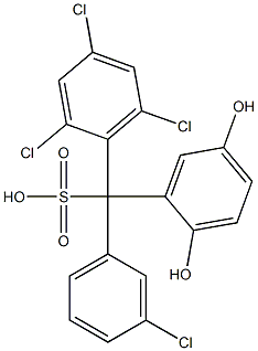 (3-Chlorophenyl)(2,4,6-trichlorophenyl)(2,5-dihydroxyphenyl)methanesulfonic acid Struktur