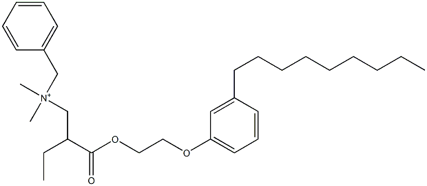 N,N-Dimethyl-N-benzyl-N-[2-[[2-(3-nonylphenyloxy)ethyl]oxycarbonyl]butyl]aminium Struktur