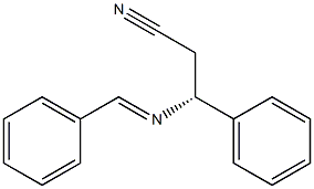 [R,(+)]-3-(Benzylideneamino)-3-phenylpropiononitrile Struktur