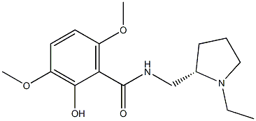 2-Hydroxy-3,6-dimethoxy-N-[[(2S)-1-ethylpyrrolidin-2-yl]methyl]benzamide Struktur