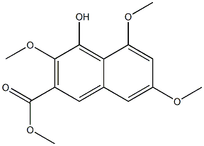 4-Hydroxy-3,5,7-trimethoxynaphthalene-2-carboxylic acid methyl ester Struktur