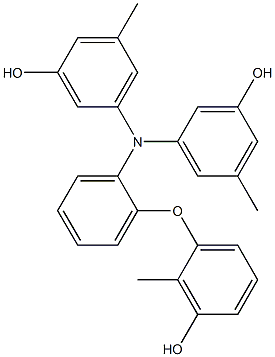 N,N-Bis(3-hydroxy-5-methylphenyl)-2-(3-hydroxy-2-methylphenoxy)benzenamine Struktur