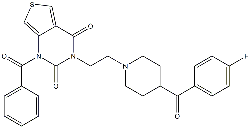 1-Benzoyl-3-[2-[4-(4-fluorobenzoyl)piperidino]ethyl]thieno[3,4-d]pyrimidine-2,4(1H,3H)-dione Struktur