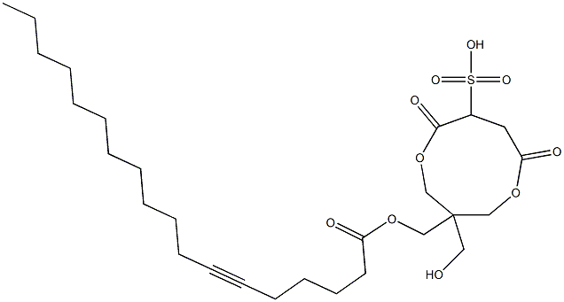 6-Octadecynoic acid [1-(hydroxymethyl)-4,7-dioxo-6-sulfo-3,8-dioxacyclononan-1-yl]methyl ester Struktur