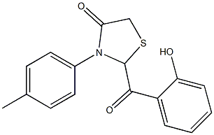 2-(2-Hydroxybenzoyl)-3-(4-methylphenyl)thiazolidin-4-one Struktur