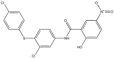 2-Hydroxy-5-nitro-N-[3-chloro-4-(4-chlorophenylthio)phenyl]benzamide Struktur