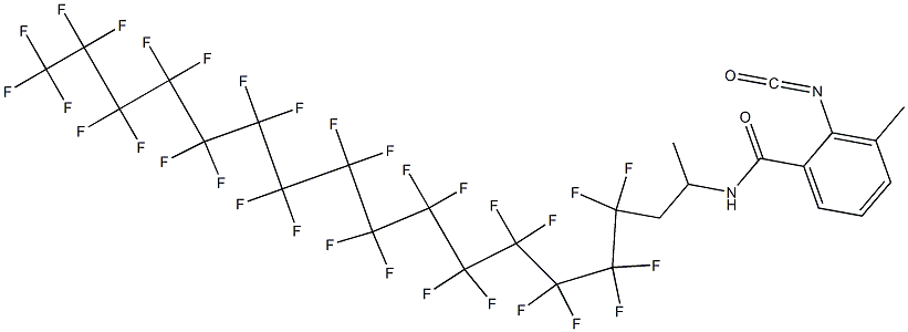 2-Isocyanato-3-methyl-N-[2-(hentriacontafluoropentadecyl)-1-methylethyl]benzamide Struktur