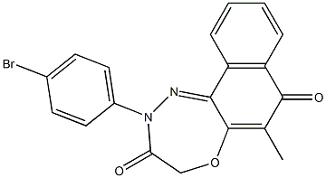 6-Methyl-2,4-dihydro-2-(4-bromophenyl)naphth[2,1-b][1,4,5]oxadiazepine-3,7-dione Struktur