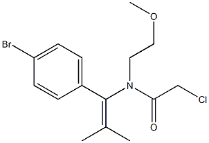 N-[1-(4-Bromophenyl)-2-methyl-1-propenyl]-N-[2-methoxyethyl]-2-chloroacetamide Struktur