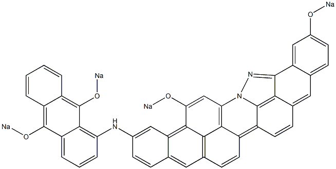 5,10-Di(sodiooxy)-3-[9,10-di(sodiooxy)-1-anthrylamino]anthra[2,1,9-mna]benz[6,7]indazolo[2,3,4-fgh]acridine Struktur