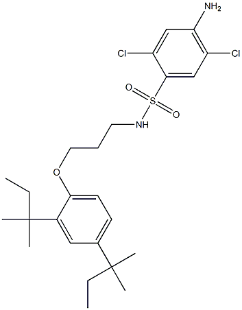 2,5-Dichloro-4-amino-N-[3-(2,4-di-tert-pentylphenoxy)propyl]benzenesulfonamide Struktur