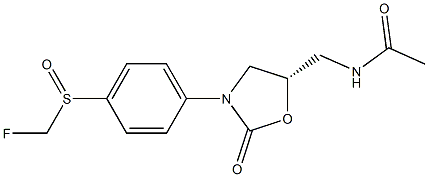 (5S)-5-Acetylaminomethyl-3-(4-fluoromethylsulfinylphenyl)oxazolidin-2-one Struktur