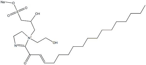 1-(2-Hydroxyethyl)-1-[2-hydroxy-3-(sodiooxysulfonyl)propyl]-2-(2-heptadecenoyl)-2-imidazoline-1-ium Struktur