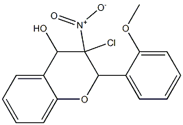 3-Chloro-3,4-dihydro-4-hydroxy-3-nitro-2-(2-methoxyphenyl)-2H-1-benzopyran Struktur