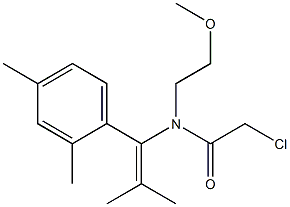 N-[1-(2,4-Dimethylphenyl)-2-methyl-1-propenyl]-N-[2-methoxyethyl]-2-chloroacetamide Struktur