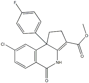 1,4,5,9b-Tetrahydro-8-chloro-9b-(4-fluorophenyl)-5-oxo-2H-cyclopent[c]isoquinoline-3-carboxylic acid methyl ester Struktur