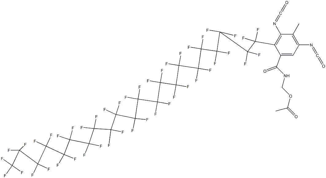 N-(Acetyloxymethyl)-2-(pentatetracontafluorodocosyl)-3,5-diisocyanato-4-methylbenzamide Struktur