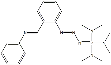 1-[2-(Phenyliminomethyl)phenyl]-3-[tris(dimethylamino)phosphoranylidene]triazene Struktur