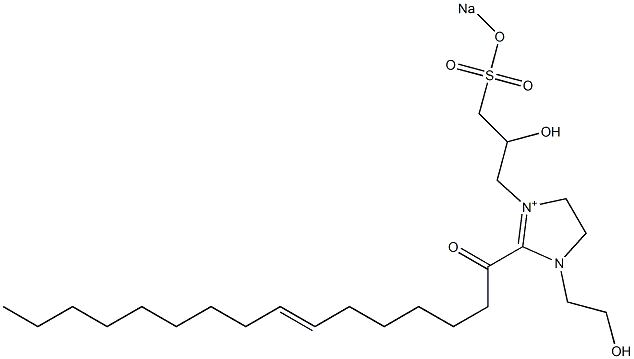 1-(2-Hydroxyethyl)-3-[2-hydroxy-3-(sodiooxysulfonyl)propyl]-2-(7-hexadecenoyl)-2-imidazoline-3-ium Struktur