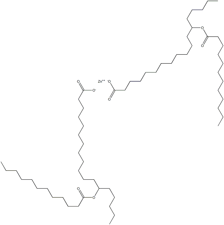 Bis(13-dodecanoyloxystearic acid)zinc salt Struktur